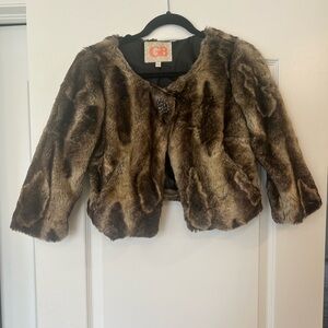 EUC Gianni Bini Women's Faux Fur Crop Jacket